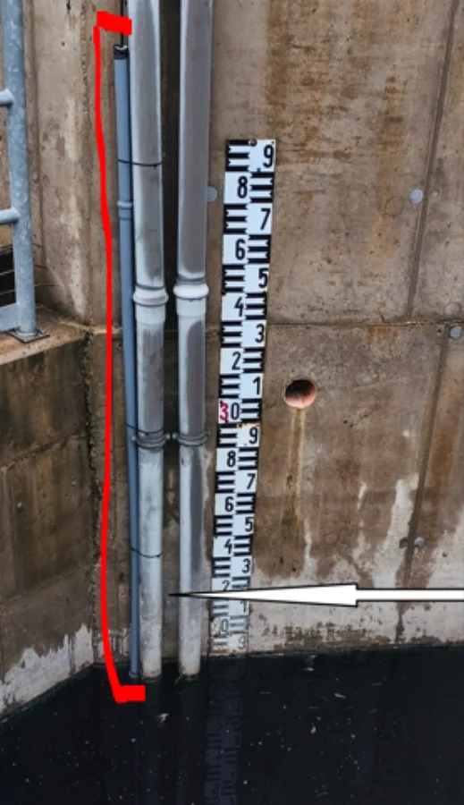 Wasserstandmessung an einer Leitung