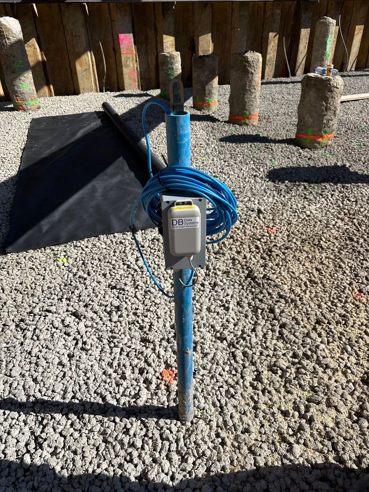 DBDS-Messeinrichtung auf einer Baustelle